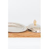 Bakır Dövme  Kapaklı Sunum Tabağı ( Orta Boy)