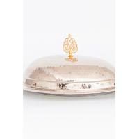 Bakır Dövme Kapaklı Sunum Tabağı ( Büyük Boy)