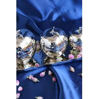 Bakır Elma Çerezlik Seti 3'lü & Bakır Tepsi