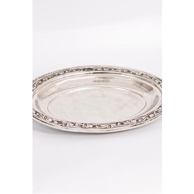 Bakır İşlemeli Sunum Tabağı (Büyük Boy)