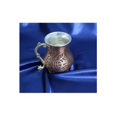Bakır Tuğra İşlemeli Bardak ( Kırmızı)