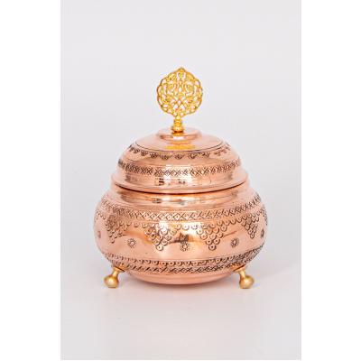 Bronz Dövme Bakır Şekerlik Üzüm İşlemeli